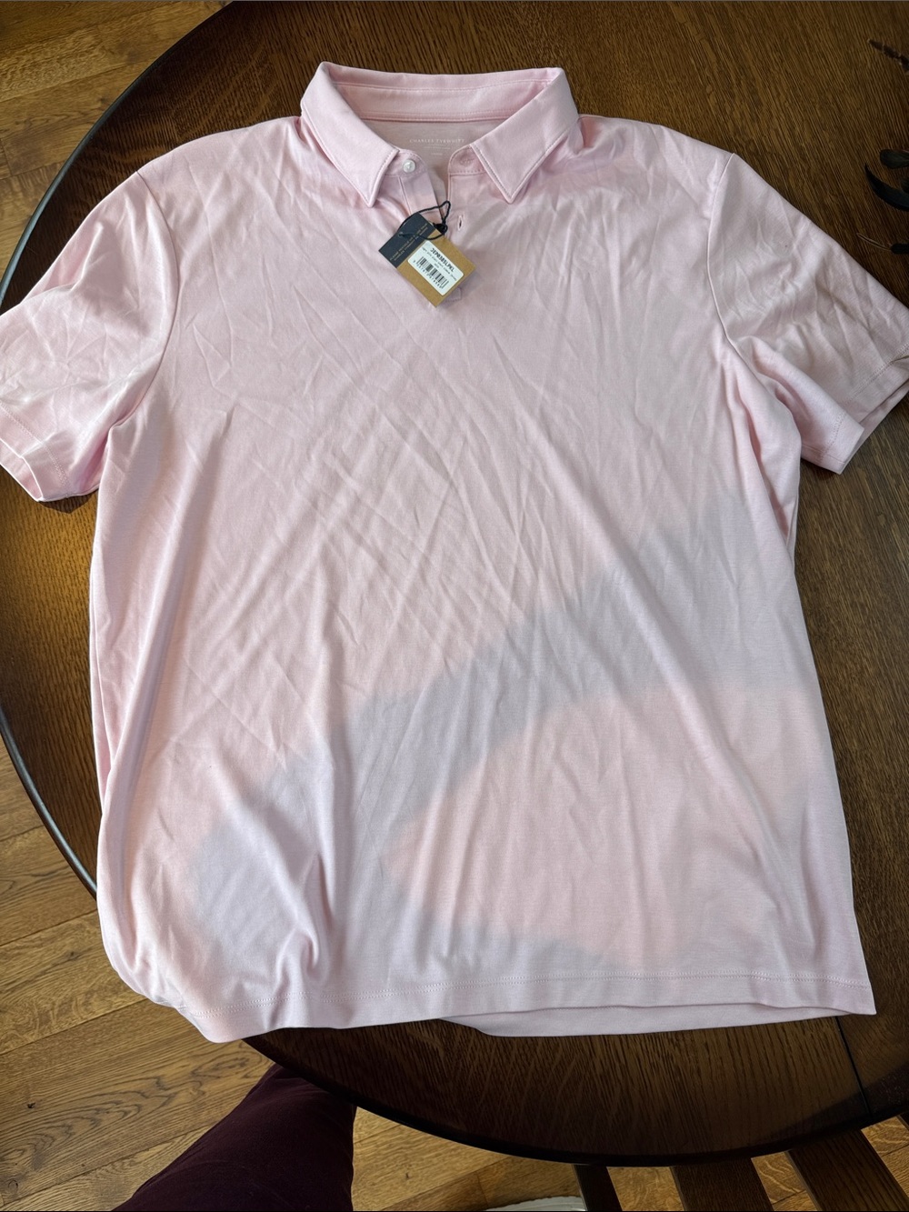 Charles Tyrwhitt Pale Pink Polo Shirt with Classic Collar